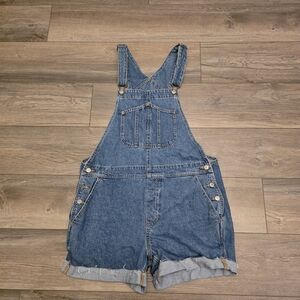 Vtg Old Navy Blue Denim Women's Overall Shorts